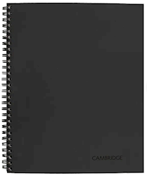NOTEBOOK, 1 SUBJECT, CAMBRIDGE, 8.5" X 11", WIDE RULED, 80 SHEETS, BLACK LARGE